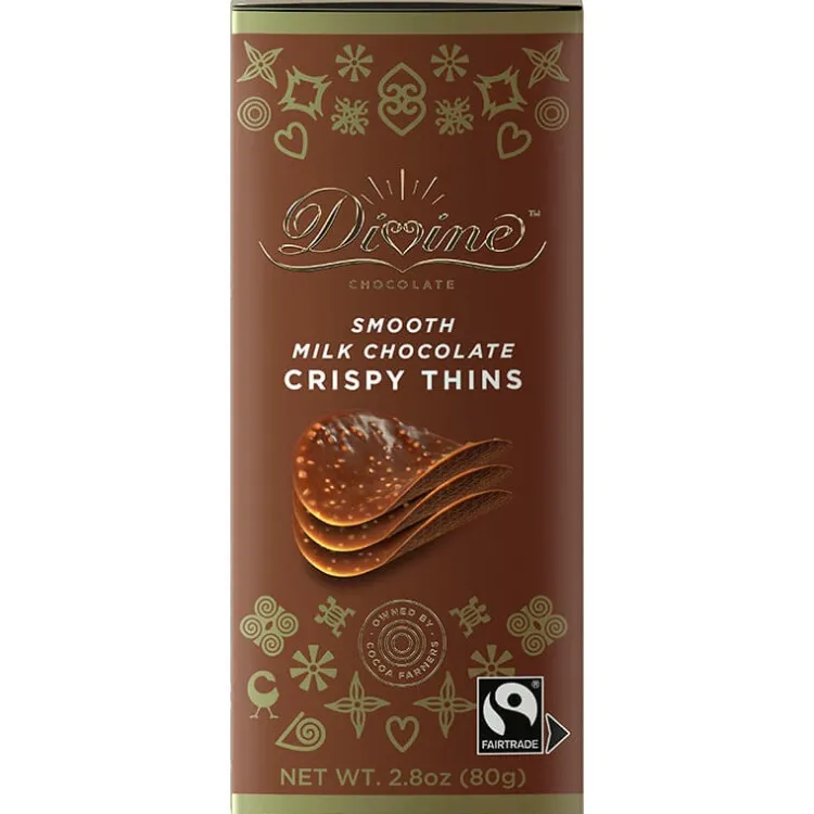 Hot Divine Milk Chocolate Crispy Thins Food