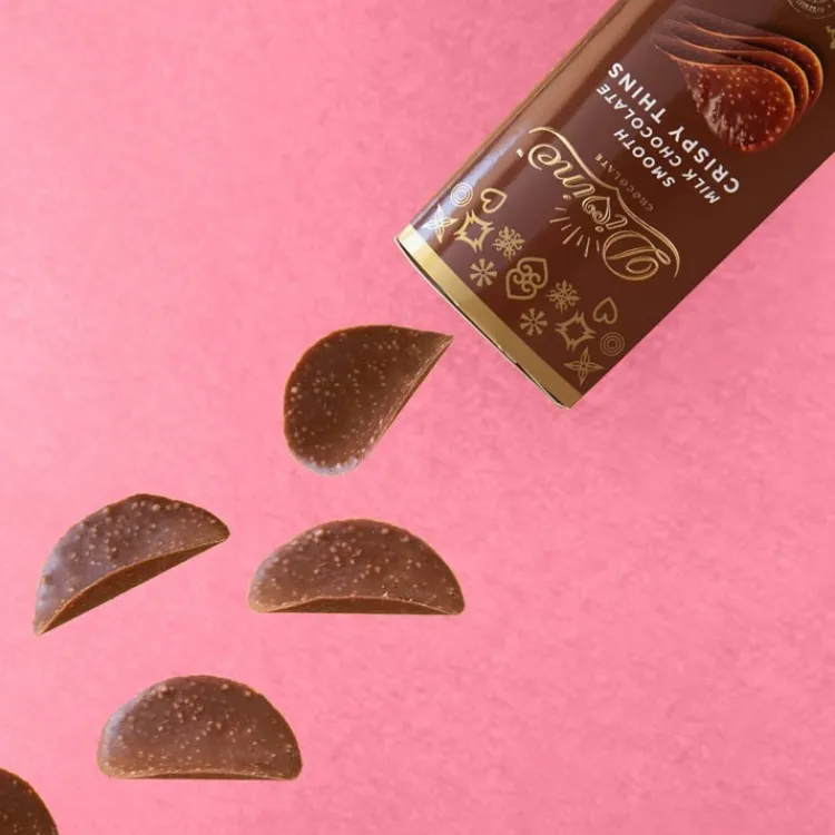 Hot Divine Milk Chocolate Crispy Thins Food
