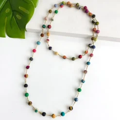 Discount Dotted Kantha Long Necklace Kantha Jewelry | Necklaces