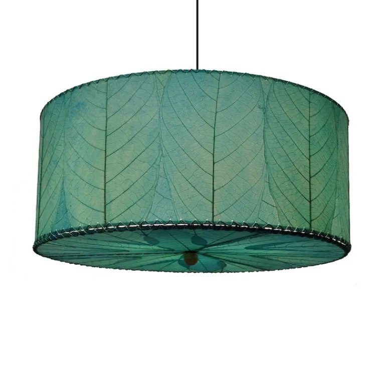 Clearance Drum Pendant 24” Leaf Lamp – Blue – preorder for est. ship 8/2025 Leaf Lamps