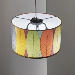 Online Drum Pendant 18” Leaf Lamp – Natural Leaf Lamps