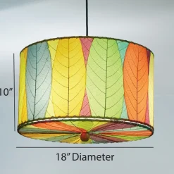 Clearance Drum Pendant 18” Leaf Lamp – Green Leaf Lamps
