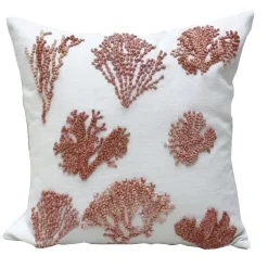 Hot Embroidered Coral Reef Pillow Natural Pillows