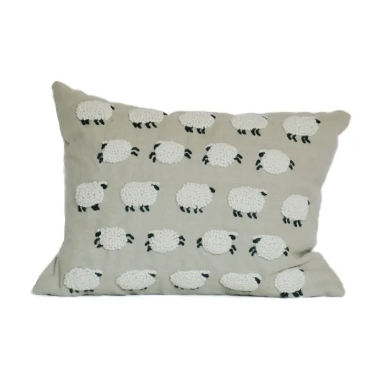 Hot Embroidered Sheep Pillow Pillows