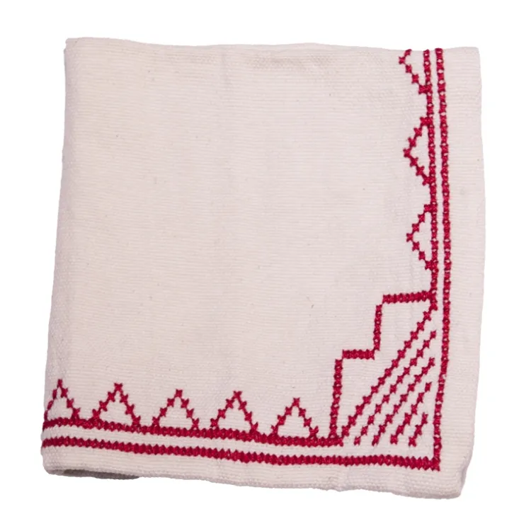 New Embroidered Tribal Napkins – Red Linens