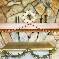 Clearance Felt Ball Garland Red & White Garlands