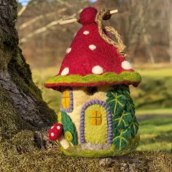 Hot Felt Birdhouse Mossy Mushroom Birdhouses