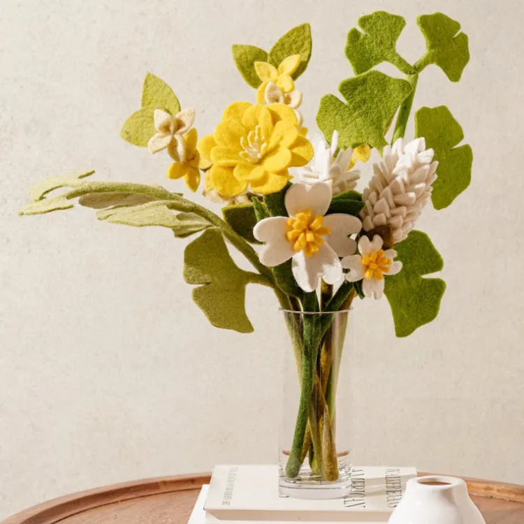 Fashion Felt Ginkgo Leaf – Mid Green Felt Flowers