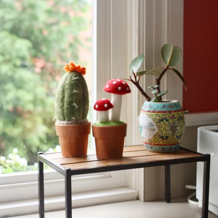 Best Felt Mushroom Potted Plant Twin Fairy Felt Flowers