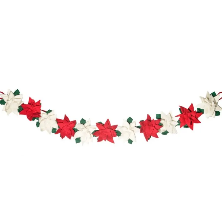 Discount Felt Poinsettia Garland Garlands