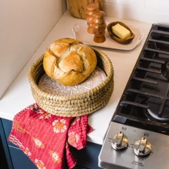 Online Flowering Lily Bread Warmer Basket Tabletop | Bread Warmer Baskets