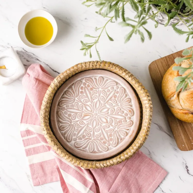 Online Flowering Lily Bread Warmer Basket Tabletop | Bread Warmer Baskets