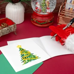 New Gold Garland Christmas Tree Quilling Card Christmas Cards