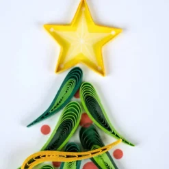 New Gold Garland Christmas Tree Quilling Card Christmas Cards