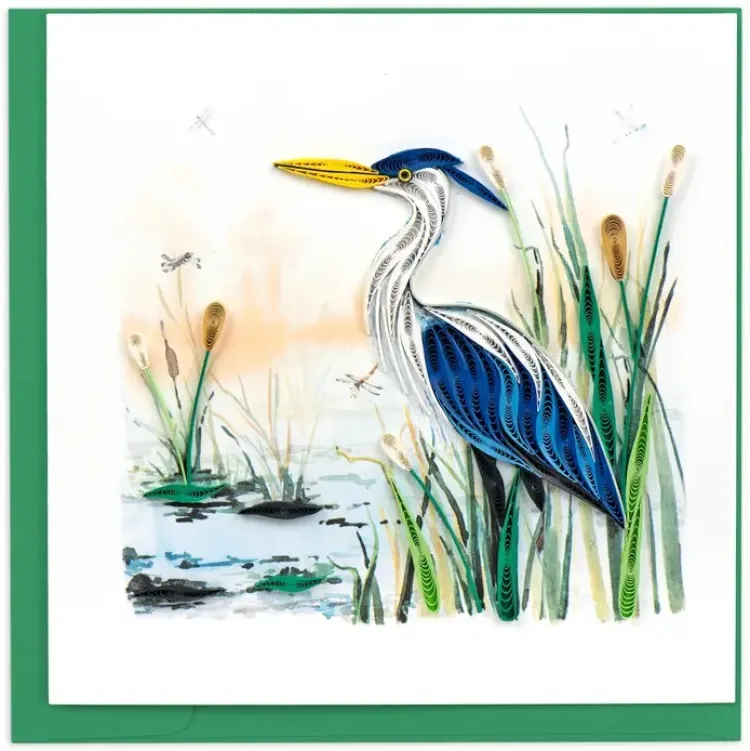 Hot Great Blue Heron Quilling Card Frame It! | Bird & Flower Cards