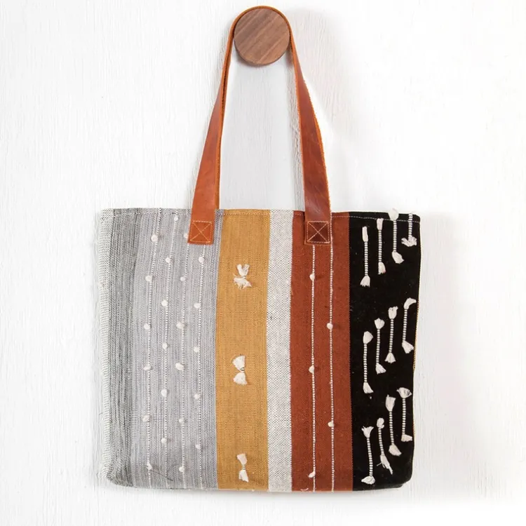 Best Handwoven Textured Tote Earth Tone Bags