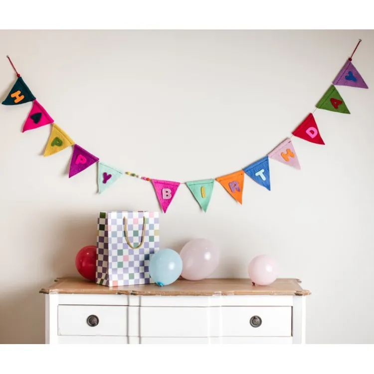 Discount Happy Birthday Felt Pennant Banner Garlands