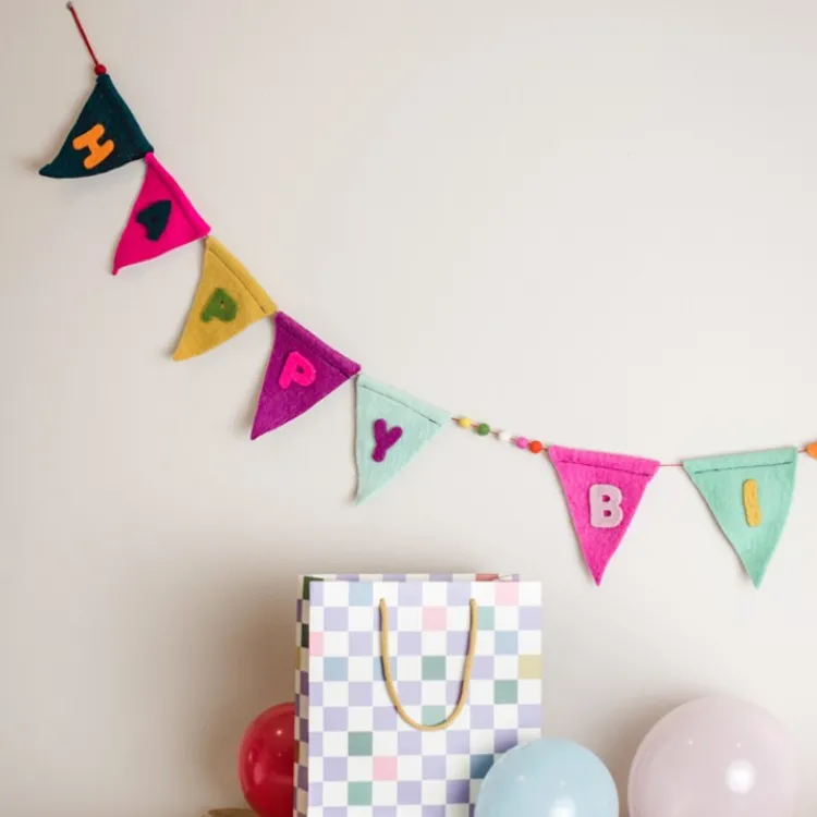 Discount Happy Birthday Felt Pennant Banner Garlands