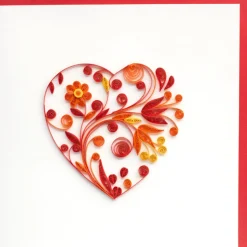 Hot Heart Quilling Card Love Cards