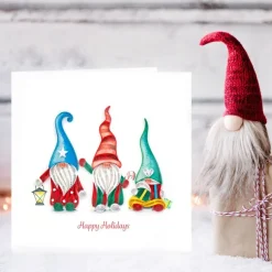 Outlet Holiday Gnomes Quilling Card Christmas Cards