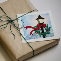 Online Holiday Lamp Post Quilling Card Christmas Cards