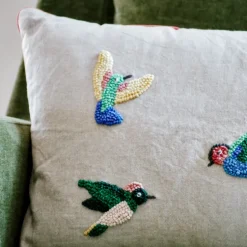 Discount Hummingbirds Embroidered Pillow 12″ x 20″ Pillows