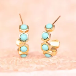 Discount Joyful Turquoise Small Hoop Earrings Fight Trafficking | Earrings