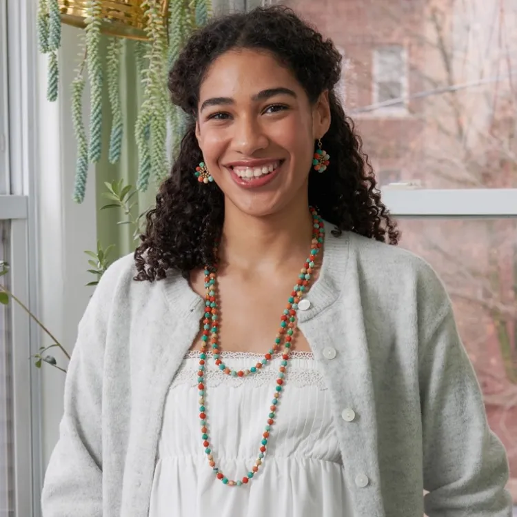 Clearance Kantha Capri Long Necklace Kantha Jewelry | Necklaces