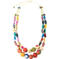 Clearance Kantha Cylinder Necklace Kantha Jewelry | Necklaces