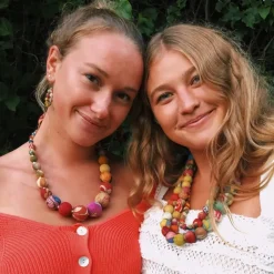 Fashion Kantha Graduated Bead Statement Necklace Kantha Jewelry | Necklaces