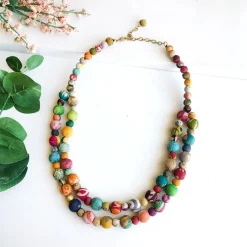 Hot Kantha Tandem Necklace Kantha Jewelry | Necklaces