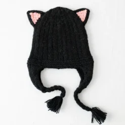 New Kids Animal Hat Black Cat Knitwear