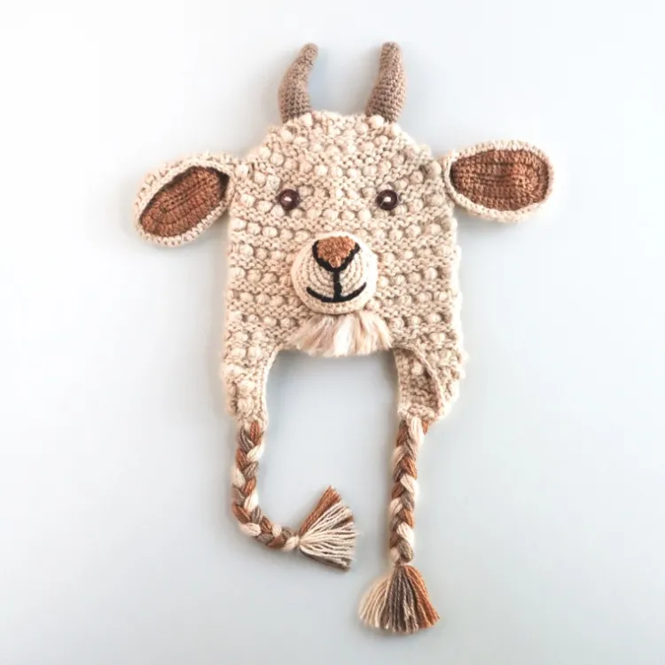 Fashion Kids Animal Hat Goat Knitwear