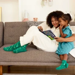 New Kids Socks That Give Books Green Dinosaur Socks