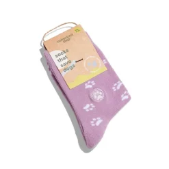 Best Kids Socks that Save Dogs Purple Paw Prints Socks