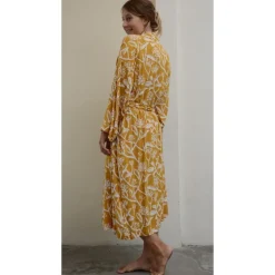 Discount Kimono Robe Frangipani Turmeric Women Women’s Sale