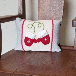 Fashion Knit Mittens Christmas Pillow Pillows