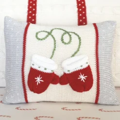 Fashion Knit Mittens Christmas Pillow Pillows