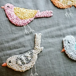 New Knotty Bird Embroidered Pillow Pillows