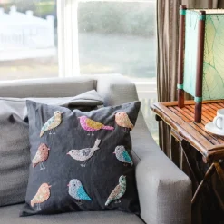 New Knotty Bird Embroidered Pillow Pillows