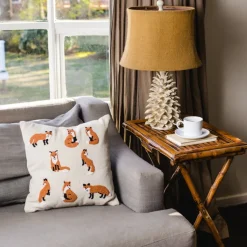 Sale Knotty Fox Embroidered Pillow Pillows