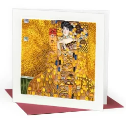 Online Lady in Gold Art Quilling Card Famous Painting Cards