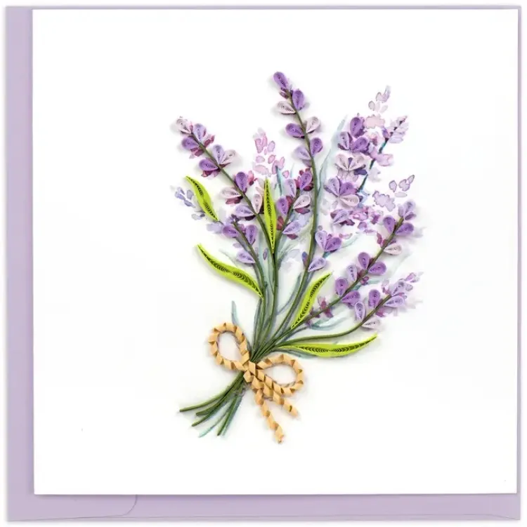 Fashion Lavender Bunch Quilling Card Frame It! | Bird & Flower Cards