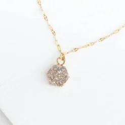 New Let the Light in Gold Necklace Rose Druzy Fight Trafficking | Necklaces