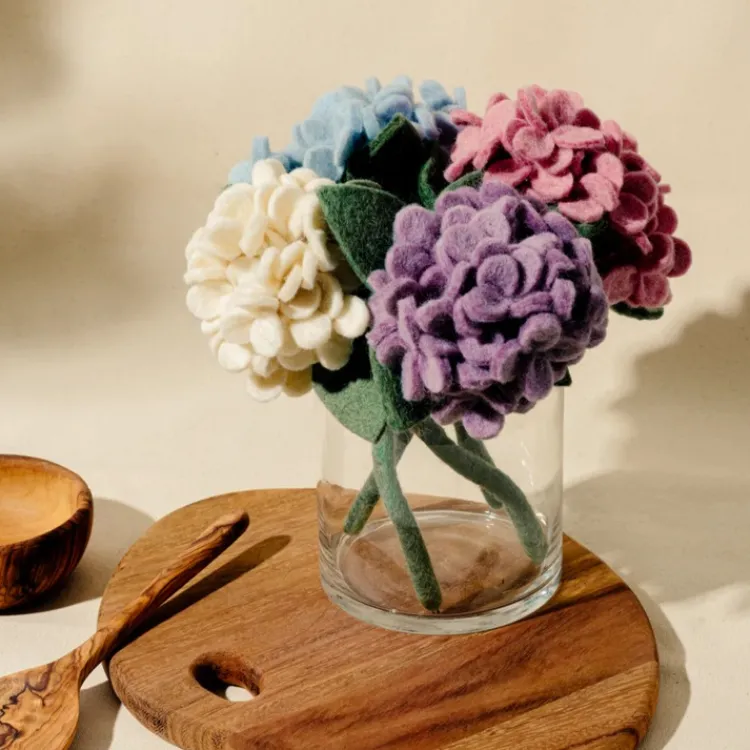 Sale Light Blue Felt Hydrangea Felt Flowers