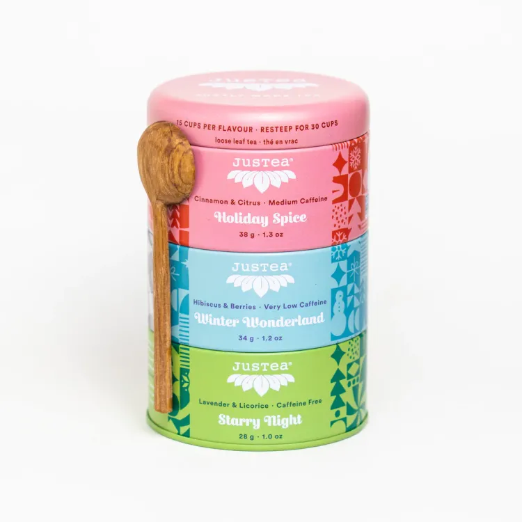Online Loose Holiday Tea Trio Gift Tin Food