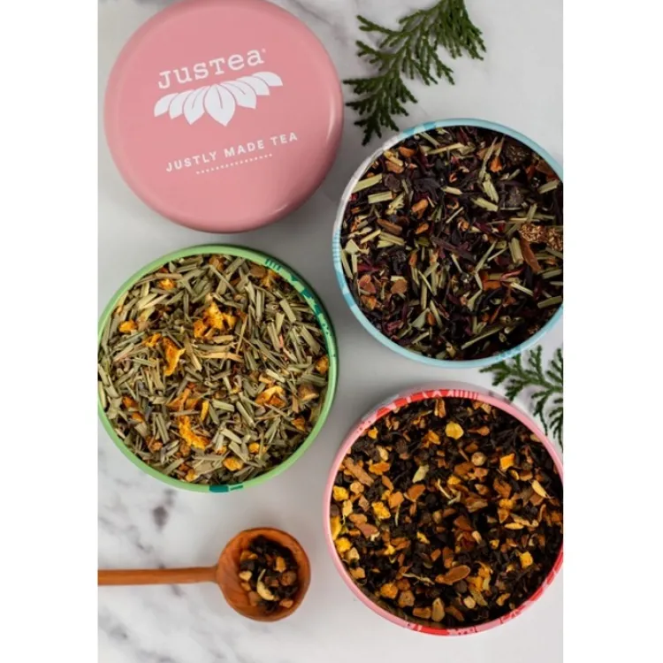 Online Loose Holiday Tea Trio Gift Tin Food