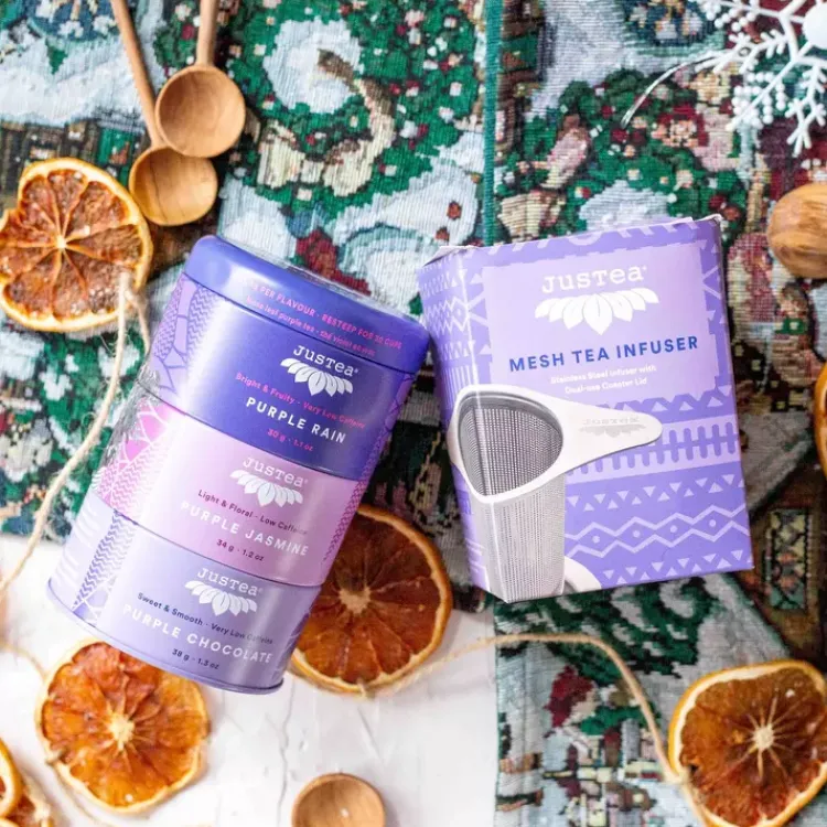 Fashion Loose Leaf Purple Tea Trio Gift Tin Food