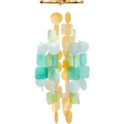 Best Medium Capiz Shell Chime – Tropical Flowers Capiz Wind Chimes