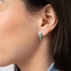 Outlet Moab Western Beaded Hoop Earrings Sterling Silver Earrings